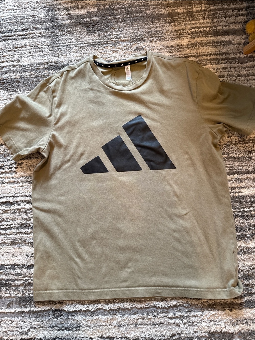 adidas Olive Green Short Sleeve Logo Tee